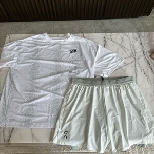ON Running Tee & Shorts - M